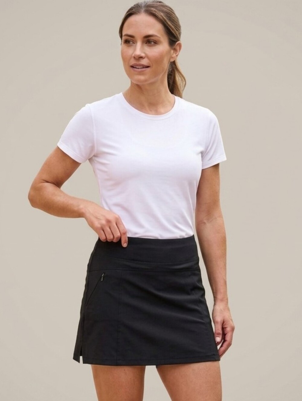Tuff Athletic Black Athletic Mini Skort+Bonus Gif Black Grey Mini Skort,Size M